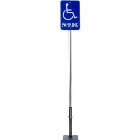 FLEXPOST, INC. Rigid FlexPost Galvanized Sign Post, 6'H, Adhesive,  RGD-D